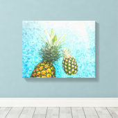 Ananas in Zwembad Canvas Afdruk (Insitu (Houten vloer))