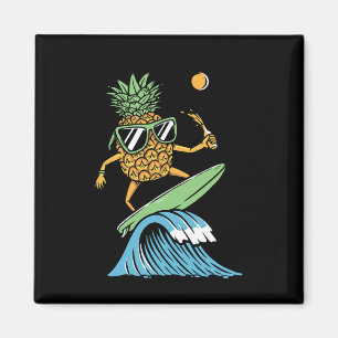 Ananas Is Aan Het Surfen Illustratie  Magneet