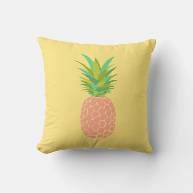 Ananas +Kaart +Geel Kussen (Voorkant)