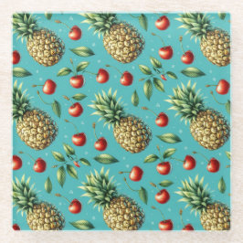 Ananas Kersen Bliss Glazen Onderzetter
