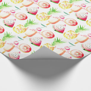 Ananas, Kersen, Donuts, Ijs, Watermeloen Cadeaupapier