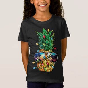 ananas kerstboom lights Xmas zonnebril T-shirt