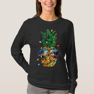 ananas kerstboom lights Xmas zonnebril T-shirt