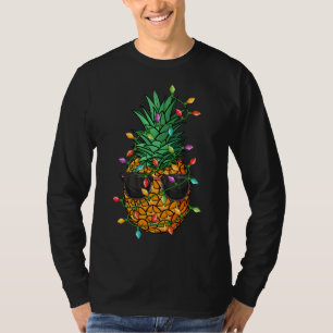 ananas kerstboom verlichting zonnebril Funny X T-shirt
