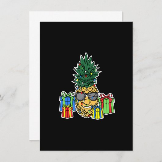 ananas kerstlampjes, vrouwen Mannen Hawaiian Ch Kaart (Voorkant / Achterkant)