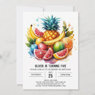 Ananas Kinder digitale vruchten Verjaardag Kaart