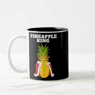 Ananas King Mannen Ananas Lover Shirt Leuke Pin Tweekleurige Koffiemok