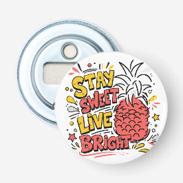 Ananas knop flesopener | Tropisch leuk voor de bar Button Flesopener
