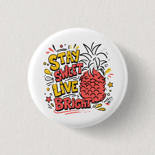 Ananas Knop Speld Mooie Tropische Badge Ronde Button 3,2 Cm