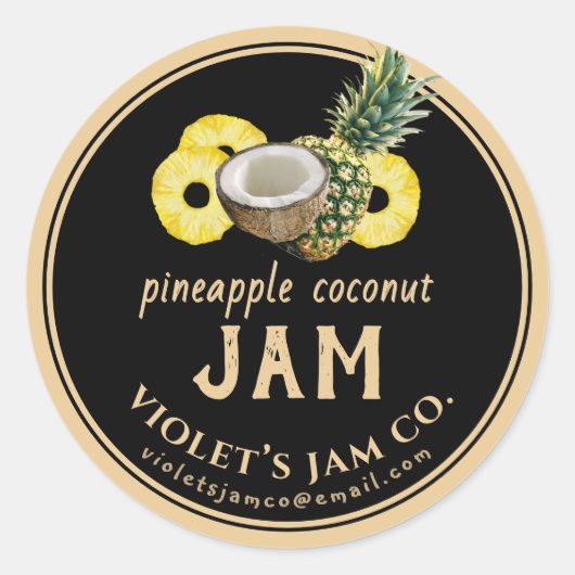 Ananas Kokosnoot Jam Label (Voorkant)