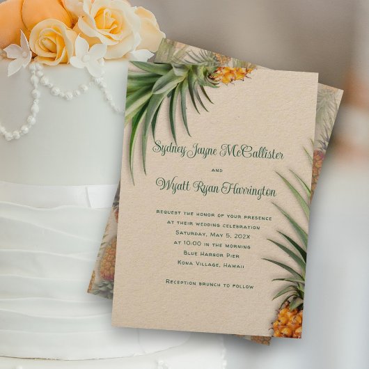 Ananas Kraft Papier de mariage Invitations