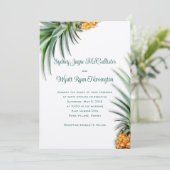 Ananas Kraft Papier de mariage Invitations (Debout devant)
