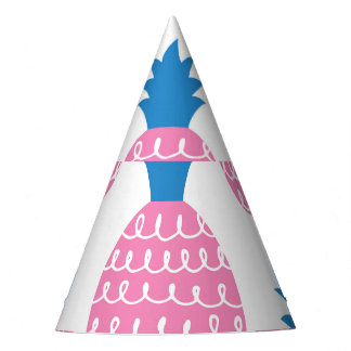 Ananas Leuk,  naadloos ontwerp. Feesthoedjes