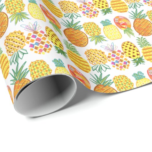 Ananas Lineup Cadeaupapier (Rol Hoek)