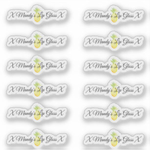 Ananas Lip Gloss Verpakking Logo Sticker