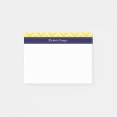 Ananas Lt Yellow LG Chevron Navy Monogram Post-it® Notes (Voorkant)