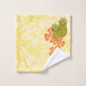 Ananas Luau Hawaiian Hula Girl Coordinate - Citron (Gant de toilette)
