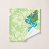 Ananas Luau Hawaiian Hula Girl Coordinate - Lime (Gant de toilette)