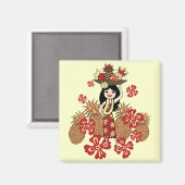 Ananas Luau Magnets tropicaux (Recto/Verso)