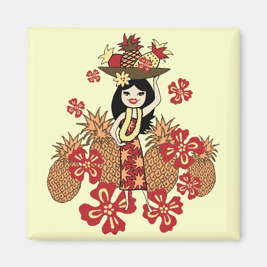 Ananas Luau Magnets tropicaux (Devant)