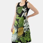 Ananas Mango: zwarte  illustratie. Schort (Insitu)