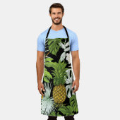 Ananas Mango: zwarte  illustratie. Schort (Gedragen)