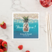 Ananas Mason Jar Tropical Beach Bruiloft Servetten (Insitu)