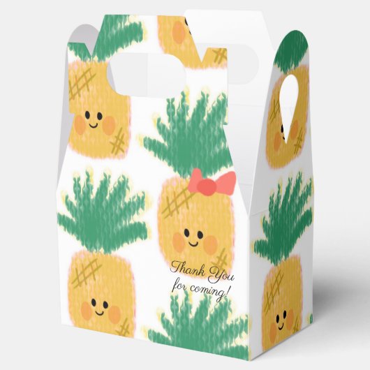 Ananas met Bow Cute Birthday Bedankdoosjes (Geopend)
