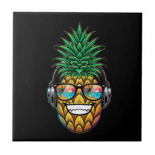 Ananas met bril tegeltje