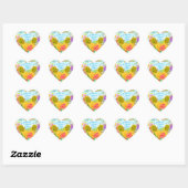 Ananas met Floral Hart Sticker (Vel)