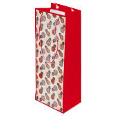 ananas met rode achtergrond wijn cadeautas (Achterkant Gekanteld)