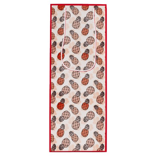 ananas met rode achtergrond wijn cadeautas (Voorkant)