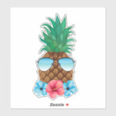 ananas met zonnebril sticker (Vel)
