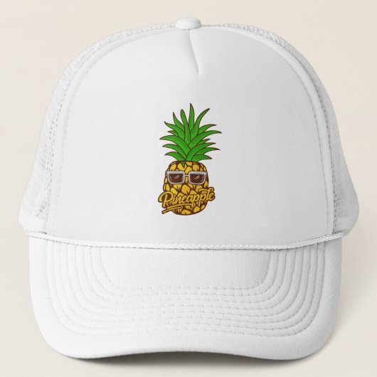 ananas met zonnebril voor ananas trucker pet (Voorkant)