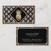 Ananas Modern Black & Gold Event Catering Visitekaartje (Voorkant / Achterkant)