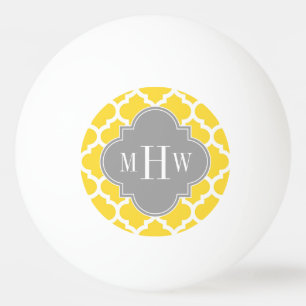 Ananas Moroccan #5 Dk Grey 3 Initiaal Monogram Pingpongballen