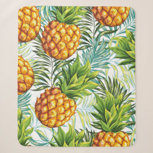 Ananas. Naadloos patroon. florale pleister Sherpa Deken