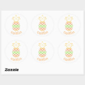 Ananas Naam Aangepaste Stickers, briefpapier afdic Ronde Sticker (Vel)
