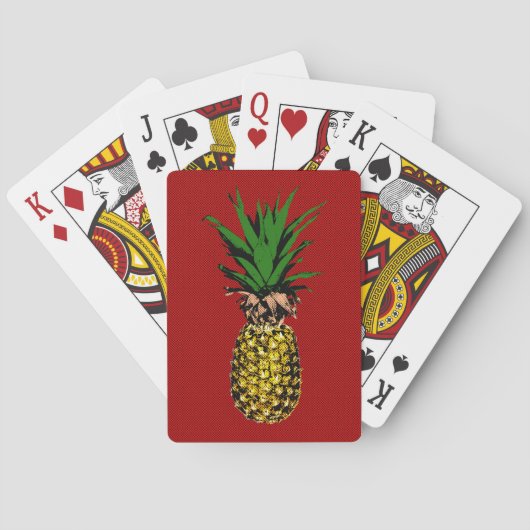 Ananas Newsprint Afbeelding Pokerkaarten (Achterkant)