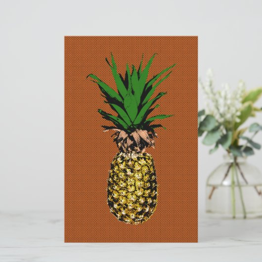 Ananas Newsprint Briefpapier (Staand voorkant)