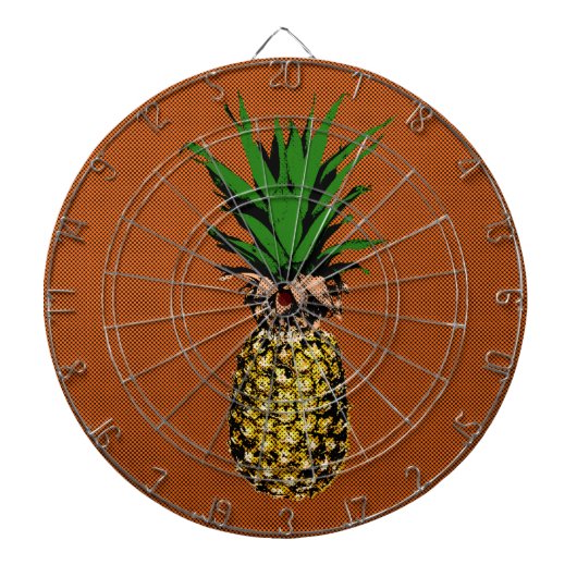 Ananas Newsprint Dartbord (Voorkant)