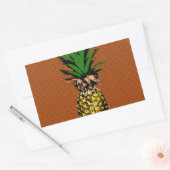 Ananas Newsprint Rechthoekige Sticker (Envelop)