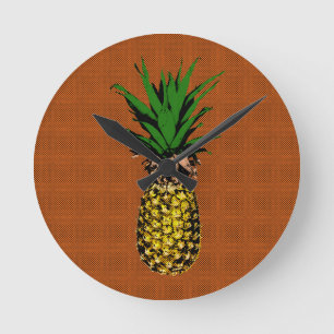 Ananas Newsprint Ronde Klok