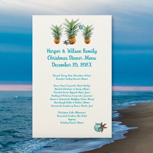 Ananas Noël Famille Dîner Menu