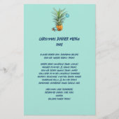 Ananas Noël Famille Dîner Menu (Devant)