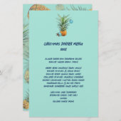 Ananas Noël Famille Dîner Menu (Devant / Derrière)