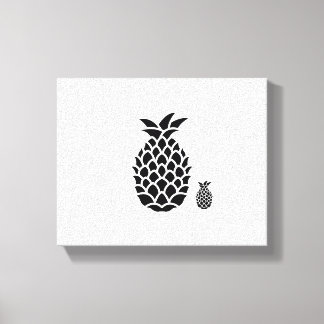 Ananas noir et blanc imprimé sur toile