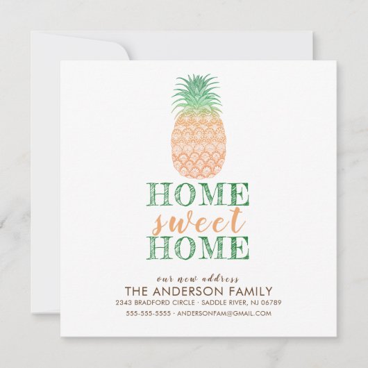 Ananas Nouvelle adresse Faire-part de déplacement (Devant)