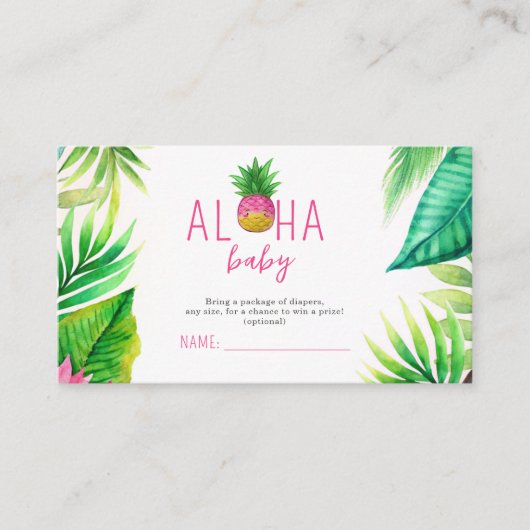 Ananas Oerwoud Pacifiers Roze Meisje Baby shower Informatiekaartje (Voorkant)