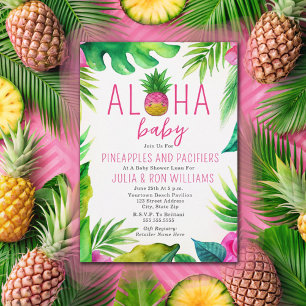 Ananas Oerwoud Pacifiers Roze Meisje Baby shower Kaart